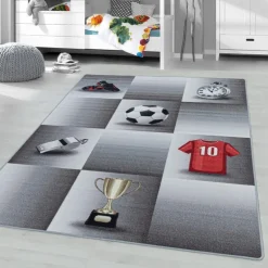 Play Børnetæppe Fodbold - Grå