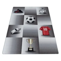 Play Børnetæppe Fodbold - Grå
