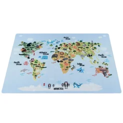 Play Børnetæppe Weltkarte mit - Blå