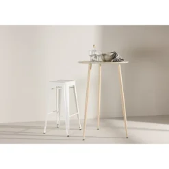 Plaza Barbord Ø70 cm- Hvidvasket