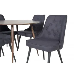 Plaza Rund Spisebordssæt - Sort og Natur