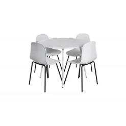 Plaza Rund Spisestuesæt - Sort og Hvid