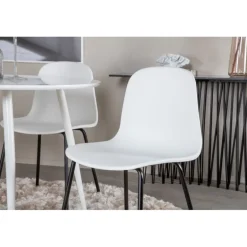 Plaza Rund Spisestuesæt - Sort og Hvid