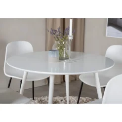 Plaza Rund Spisestuesæt - Sort og Hvid