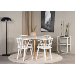 Plaza Rundt spisebord Ø100 cm - Natur og Hvid