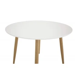 Plaza Rundt spisebord Ø100 cm - Natur og Hvid