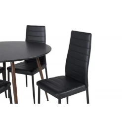 Plaza Rundt Spisebordssæt - Sort og Natur