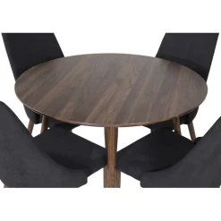 Plaza Rundt Spisebordssæt - Sort og Natur