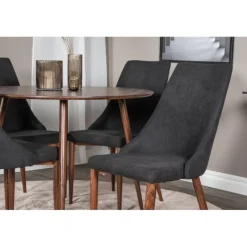 Plaza Rundt Spisebordssæt - Sort og Natur