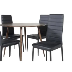 Plaza Rundt Spisebordssæt - Sort og Natur