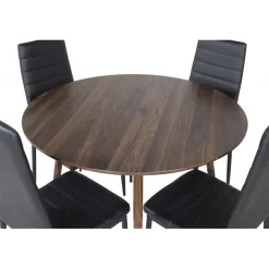 Plaza Rundt Spisebordssæt - Sort og Natur