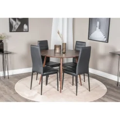 Plaza Rundt Spisebordssæt - Sort og Natur