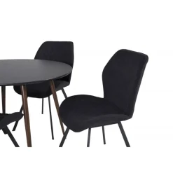 Plaza Rundt Spisebordssæt - Sort og Natur