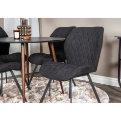 Plaza Rundt Spisebordssæt - Sort og Natur