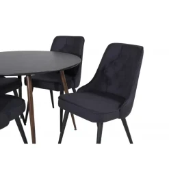 Plaza Rundt Spisebordssæt - Sort og Natur