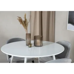 Plaza Rundt Spisebordssæt - Sort, Lysegrå og Hvid