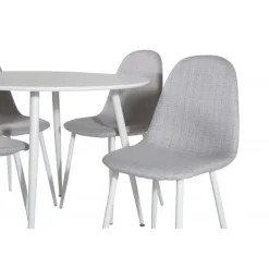 Plaza Rundt Spisebordssæt - Grå og Hvid