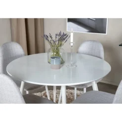 Plaza Rundt Spisebordssæt - Grå og Hvid