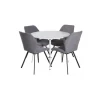Plaza Rundt Spisebordssæt - Sort Grå og Hvid