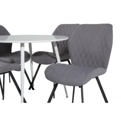 Plaza Rundt Spisebordssæt - Sort Grå og Hvid
