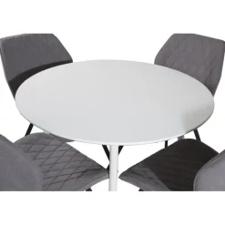 Plaza Rundt Spisebordssæt - Sort Grå og Hvid