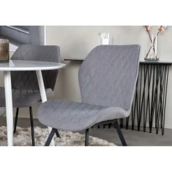 Plaza Rundt Spisebordssæt - Sort Grå og Hvid