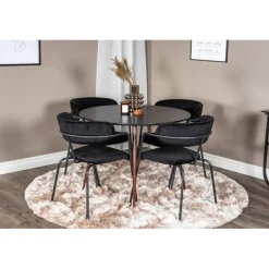 Plaza Rundt Spisebordssæt - Sort og Natur