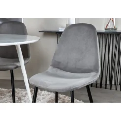 Plaza Rundt Spisebordssæt - Sort, Lysegrå og Hvid