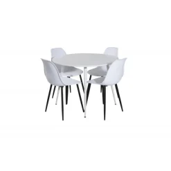 Plaza Rundt Spisebordssæt - Sort og Hvid