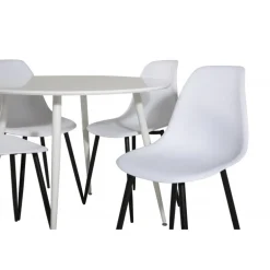 Plaza Rundt Spisebordssæt - Sort og Hvid