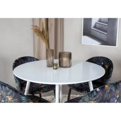 Plaza Rundt Spisebordssæt - Sort og Hvid