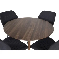 Plaza Rundt Spisebordssæt - Sort og Natur