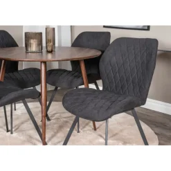 Plaza Rundt Spisebordssæt - Sort og Natur