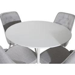 Plaza Rundt Spisebordssæt - Grå og Hvid