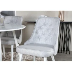 Plaza Rundt Spisebordssæt - Grå og Hvid