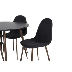 Plaza Rundt Spisebordssæt - Sort og Natur