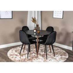 Plaza Rundt Spisebordssæt - Sort
