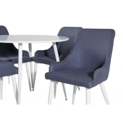 Plaza Rundt Spisebordssæt - Blå og Hvid