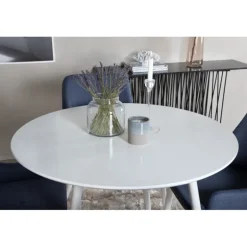 Plaza Rundt Spisebordssæt - Blå og Hvid