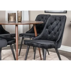 Plaza Rundt Spisebordssæt - Sort og Natur