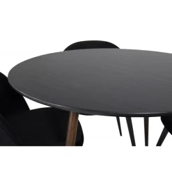 Plaza Rundt Spisebordssæt - Sort og Natur