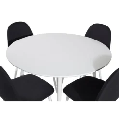 Plaza Rundt Spisebordssæt - Sort og Hvid