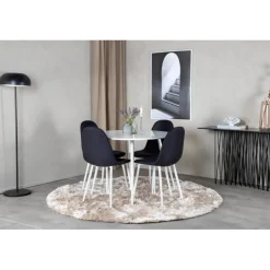 Plaza Rundt Spisebordssæt - Sort og Hvid