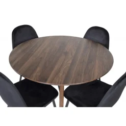 Plaza Rundt Spisebordssæt - Sort og Natur