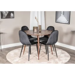 Plaza Rundt Spisebordssæt - Sort og Natur