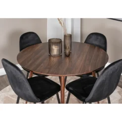 Plaza Rundt Spisebordssæt - Sort og Natur