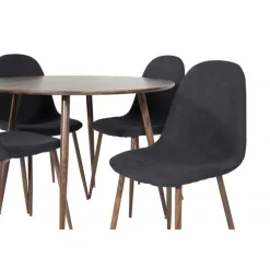 Plaza Rundt Spisebordssæt - Sort og Natur