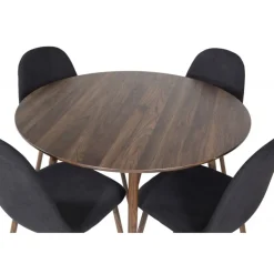 Plaza Rundt Spisebordssæt - Sort og Natur