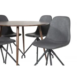 Plaza Rundt Spisestue Sæt - Sort og Natur