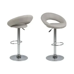 Plump barstol - Brun tekstillæder